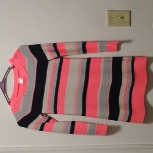 Striped Pink and Gray Kids Dress